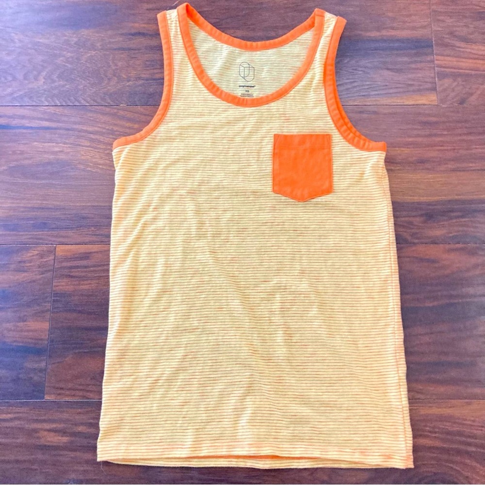 Original Use women's yellow and orange striped tank shirt top size XS B13